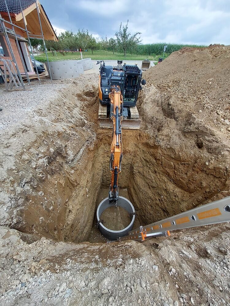 Schachtelement beim Einbau